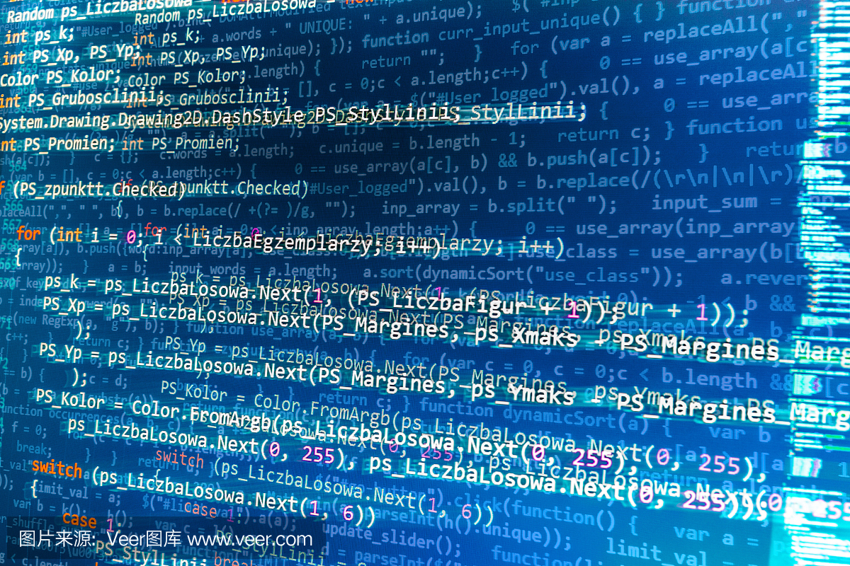 軟件開(kāi)發(fā)人員編程代碼在計(jì)算機(jī)上